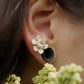 Puces d’oreilles fleurs micro macramé – citrine naturelle - Coton & Astrance