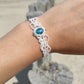 Bracelet manchette chrysocolle & micro macramé écru – bijou bohème