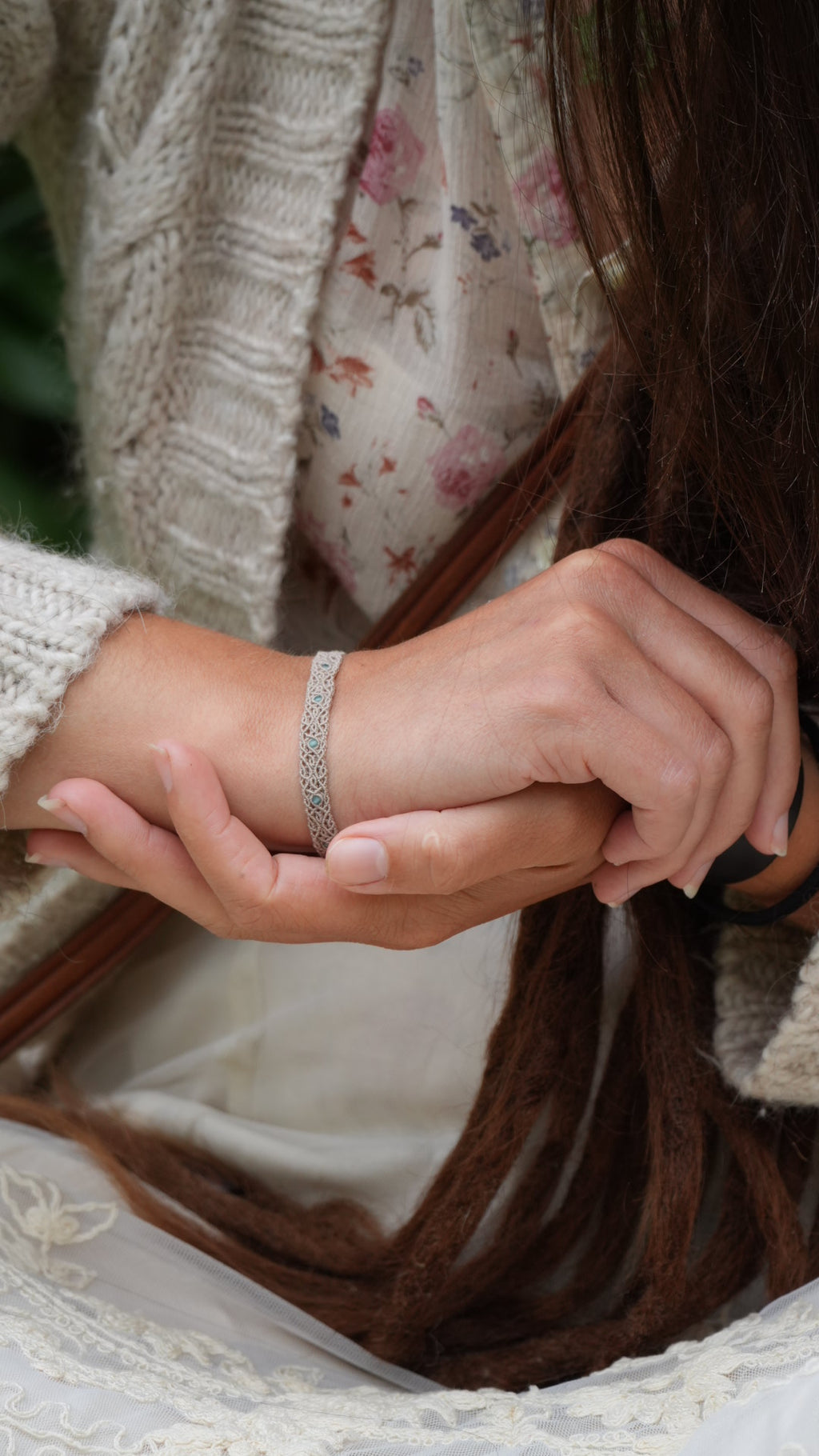 Bracelet bohème elfique en apatite bleue - Coton & Astrance