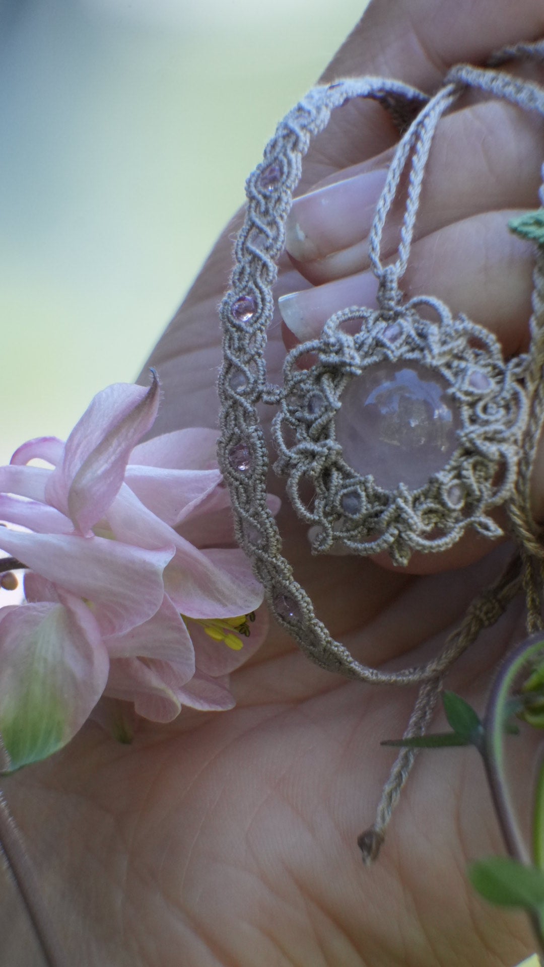 Parure dentelle en quartz rose (Lot de 2) - Coton & Astrance