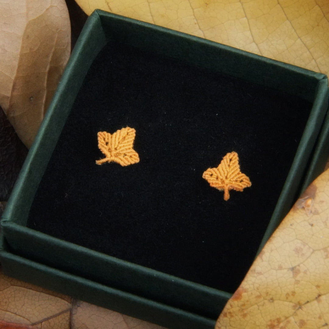 Mini puces d’oreilles fait main, inspiration forêt automnale