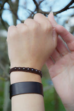Bracelet Double Rang Réglable en Micro Macramé – Labradorite aux reflets bleus - Coton & Astrance