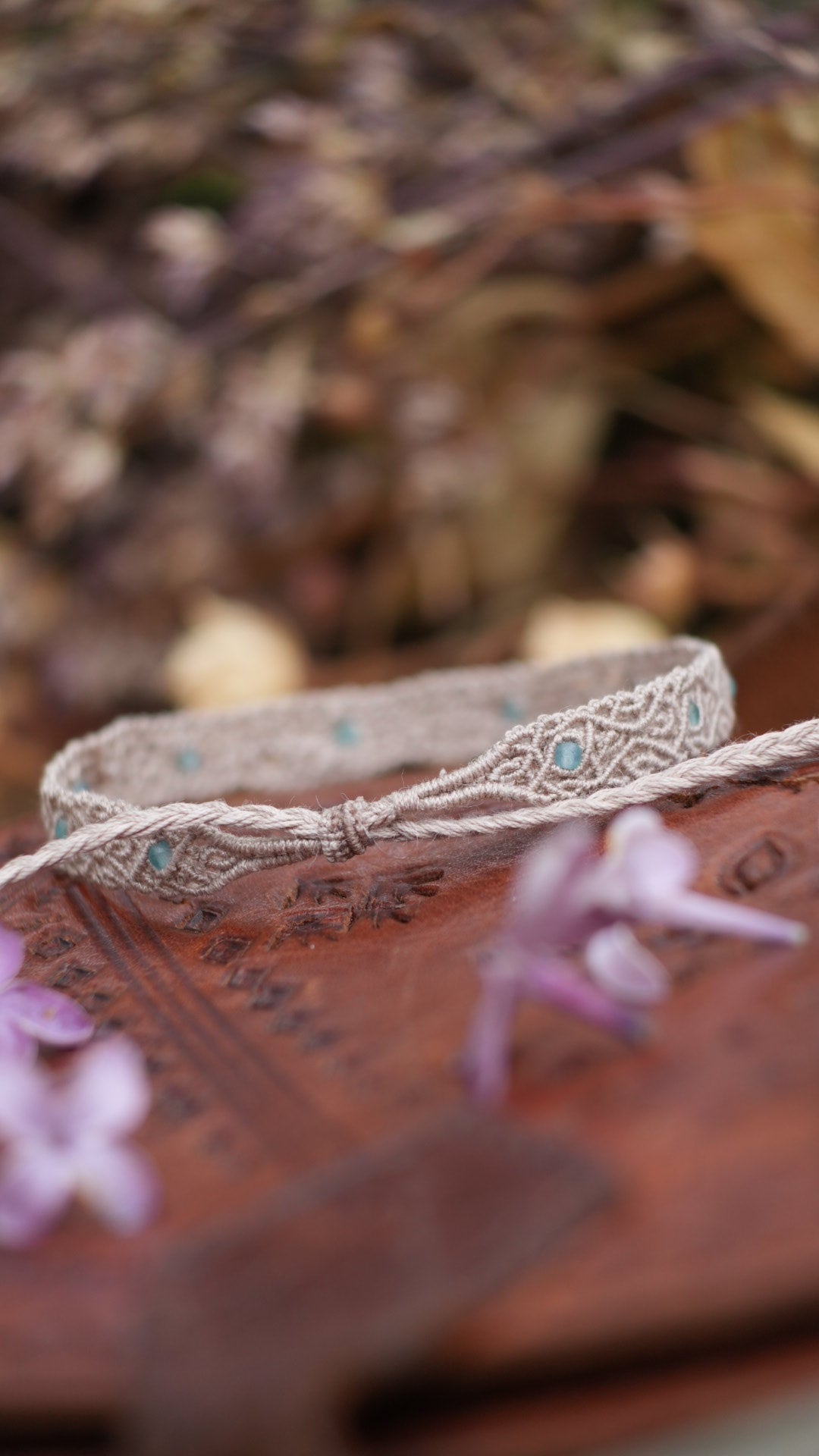 Bracelet bohème elfique en apatite bleue - Coton & Astrance