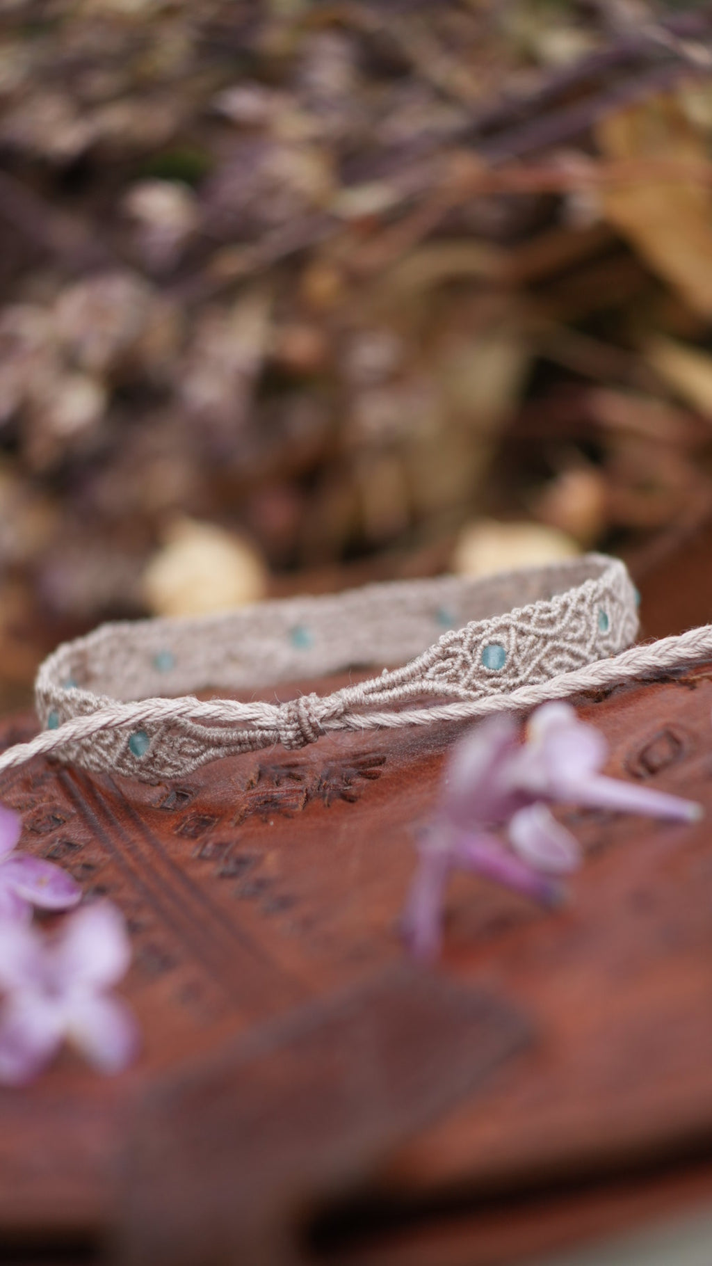 Bracelet bohème elfique en apatite bleue - Coton & Astrance