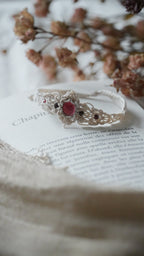 Bracelet princesse micro macramé grenat rouge - Royaume secret