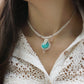 Collier ras de cou avec chrysocolle turquoise & coquillage - Coton & Astrance