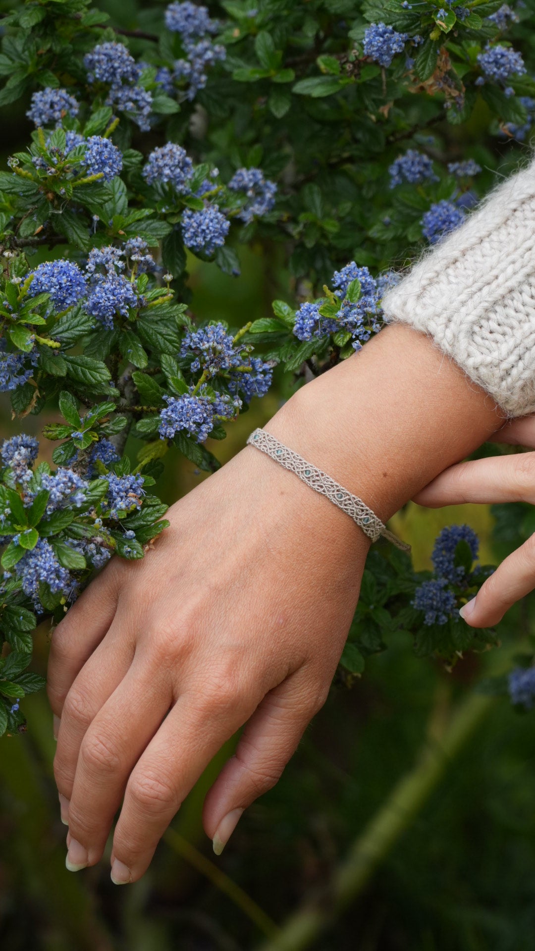Bracelet bohème elfique en apatite bleue - Coton & Astrance