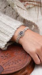 Bracelet elfique en micro macramé quartz fumé - Coton & Astrance