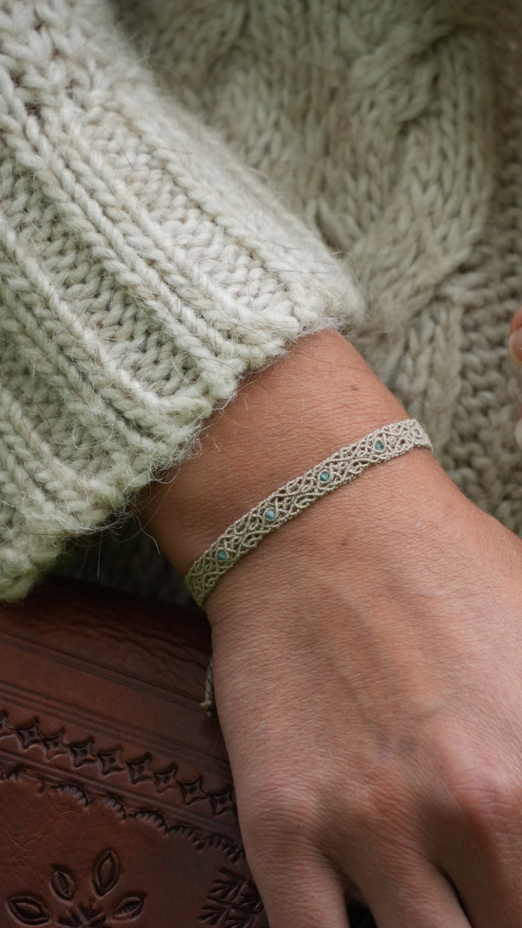Bracelet bohème elfique en apatite bleue - Coton & Astrance