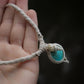 Collier ras de cou avec chrysocolle turquoise & coquillage - Coton & Astrance
