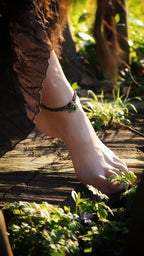 Bijou de cheville elfique en citrine et micro macramé - Coton & Astrance