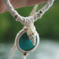 Collier ras de cou avec chrysocolle turquoise & coquillage - Coton & Astrance