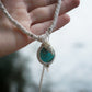 Collier ras de cou avec chrysocolle turquoise & coquillage - Coton & Astrance