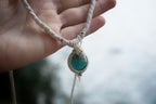 Collier ras de cou avec chrysocolle turquoise & coquillage - Coton & Astrance