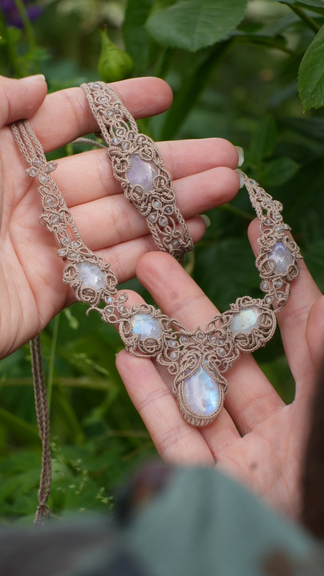 Parure pierre de lune pour mariage elfique (lot de 2) - Coton & Astrance