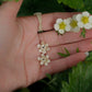 Puces florales micro macramé & citrine – Boucles elfiques - Coton & Astrance