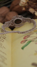 Bracelet elfique en micro macramé quartz fumé - Coton & Astrance