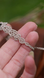 Bracelet elfique en micro macramé quartz fumé - Coton & Astrance