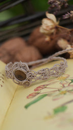 Bracelet elfique en micro macramé quartz fumé - Coton & Astrance