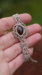 Bracelet elfique en micro macramé quartz fumé - Coton & Astrance