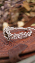 Bracelet elfique en micro macramé quartz fumé - Coton & Astrance