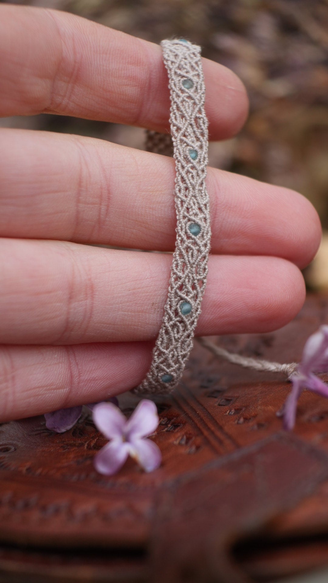 Bracelet bohème elfique en apatite bleue - Coton & Astrance